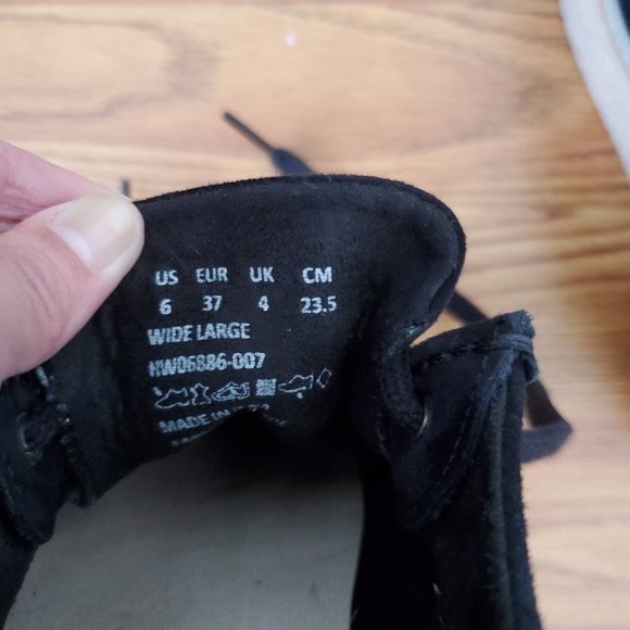 Hush Puppies Bridget Sneaker black suede platform shoes size 6W - Picture 7 of 9